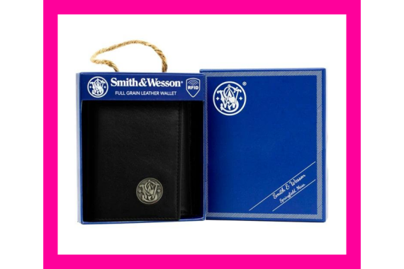 Rugged Rare Smith & Wesson Tri-Fold Wallet Black