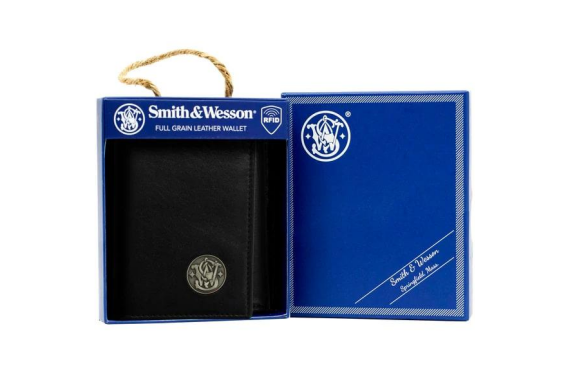 Rugged Rare Smith & Wesson Tri-Fold Wallet Black