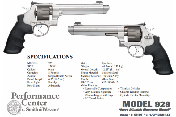Smith and Wesson 929 9mm 6.5