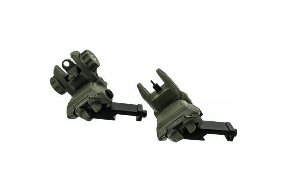 Tacfire AR-15 45 Degree/Low Profile Pop Up Sights OD Geen Polymer