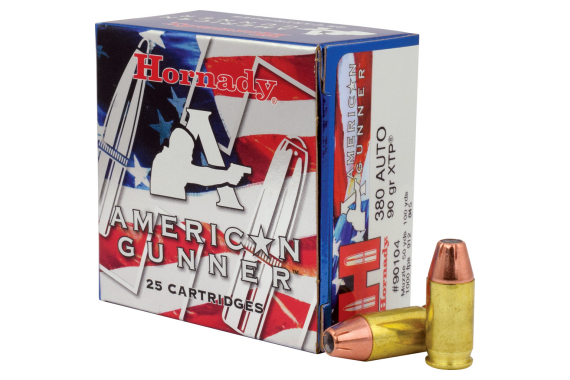 Hornady American Gunner Pistol Ammo 380 Acp 90 Gr. Xtp Hollow Point 25 Rd.