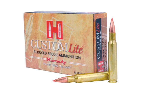 Hornady Custom Lite Rifle Ammo 30-06 Sprg. 125 Gr. Sst 20 Rd.