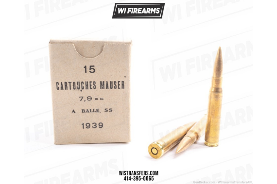 Surplus 450rds 8mm Mauser Ammo, Made in Greece, 1939