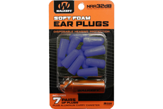 Walkers Ear Plugs Soft Foam - 32db 7-pair Blue W-carry Case
