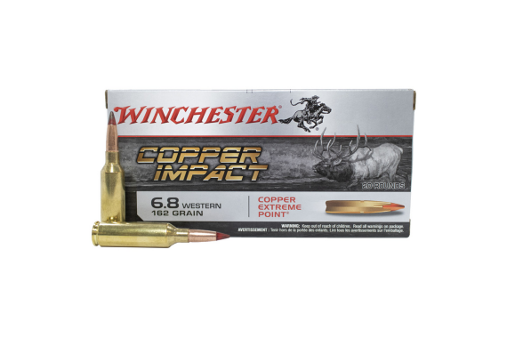 Winchester Copper Impact Rifle Ammo 6.8 Western 162 Gr. Lf 20 Rd.