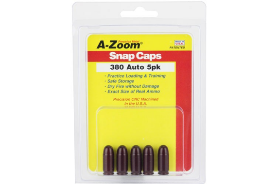 A-zoom Metal Snap Cap .380acp - 5-pack