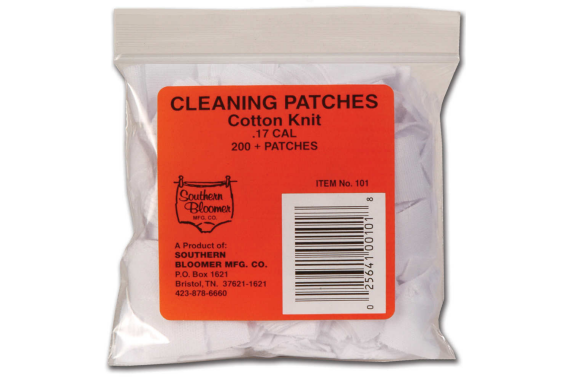 Cotton Knit Cleaning Patches - .17 Caliber Rifle, (200 Pack)