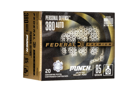 Federal Premium Punch Pistol Ammo 380 Acp 85 Gr. Jhp 20 Rd.