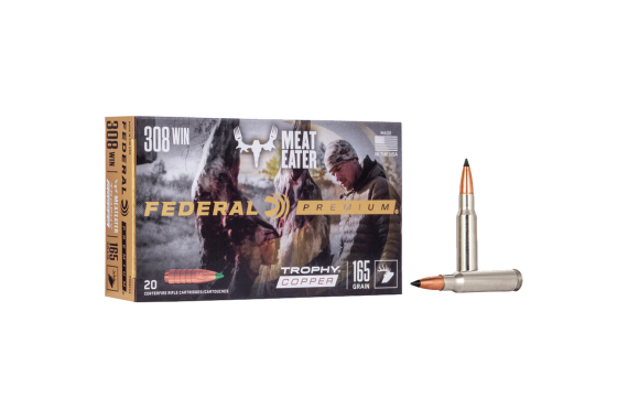 Federal Premium Rifle Ammo 308 Win. 165 Gr. Trophy Copper 20 Rd.