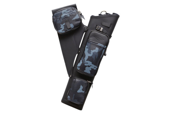 Neet Nt-2300 Leather Target Quiver Black With Blue Camo Pockets Rh