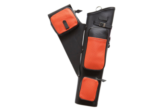 Neet Nt-2300 Leather Target Quiver Black With Orange Pockets Rh
