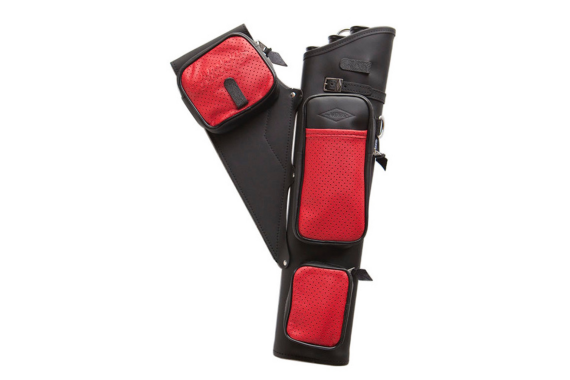 Neet Nt-2300 Leather Target Quiver Black With Red Pockets Rh