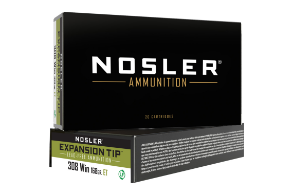 Nosler Expansion Tip Rifle Ammunition 308 Win. 168 Gr. Et Sp 20 Rd.