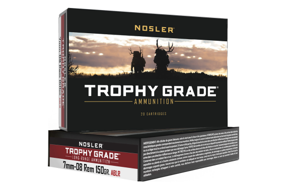 Nosler Trophy Grade Long Range Rifle Ammunition 7mm-08 Rem. 150 Gr. Ablr...