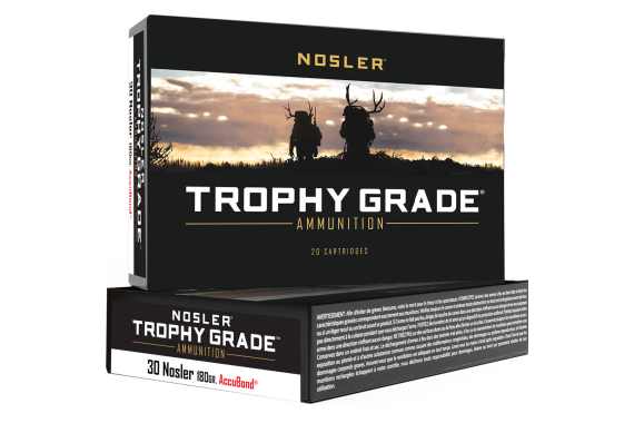 Nosler Trophy Grade Rifle Ammunition 30 180 Gr. Ab Sp 20 Rd.