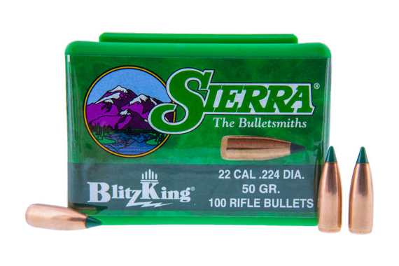 Sierra Bullets .22 Cal .224 - 50gr Blitzking 100ct