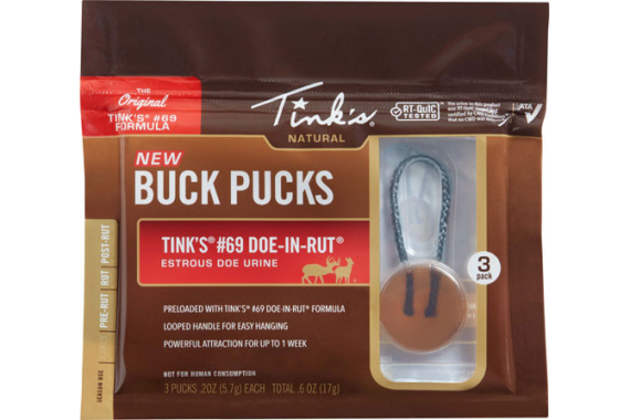 Tinks Deer Lure 69 Doe-in-rut - Buck Pucks Scent Hanger 3pk