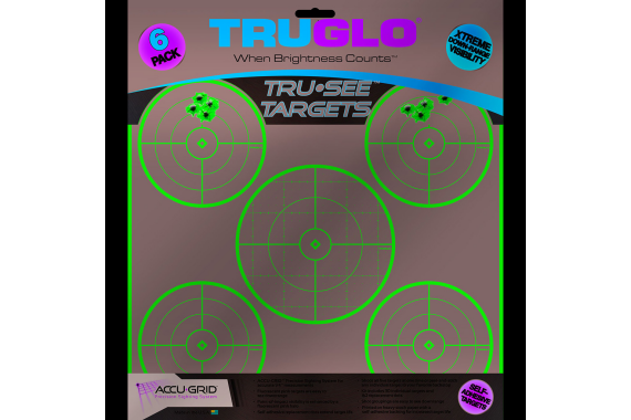 Truglo Trusee Splatter 5-bullseye Target Pink 12x12 6 Pk.