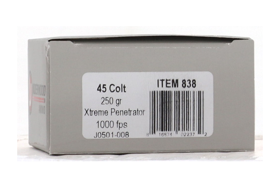 Underwood 45 Lc 250gr - Xtreme Penetrator 20rd 10bx-cs